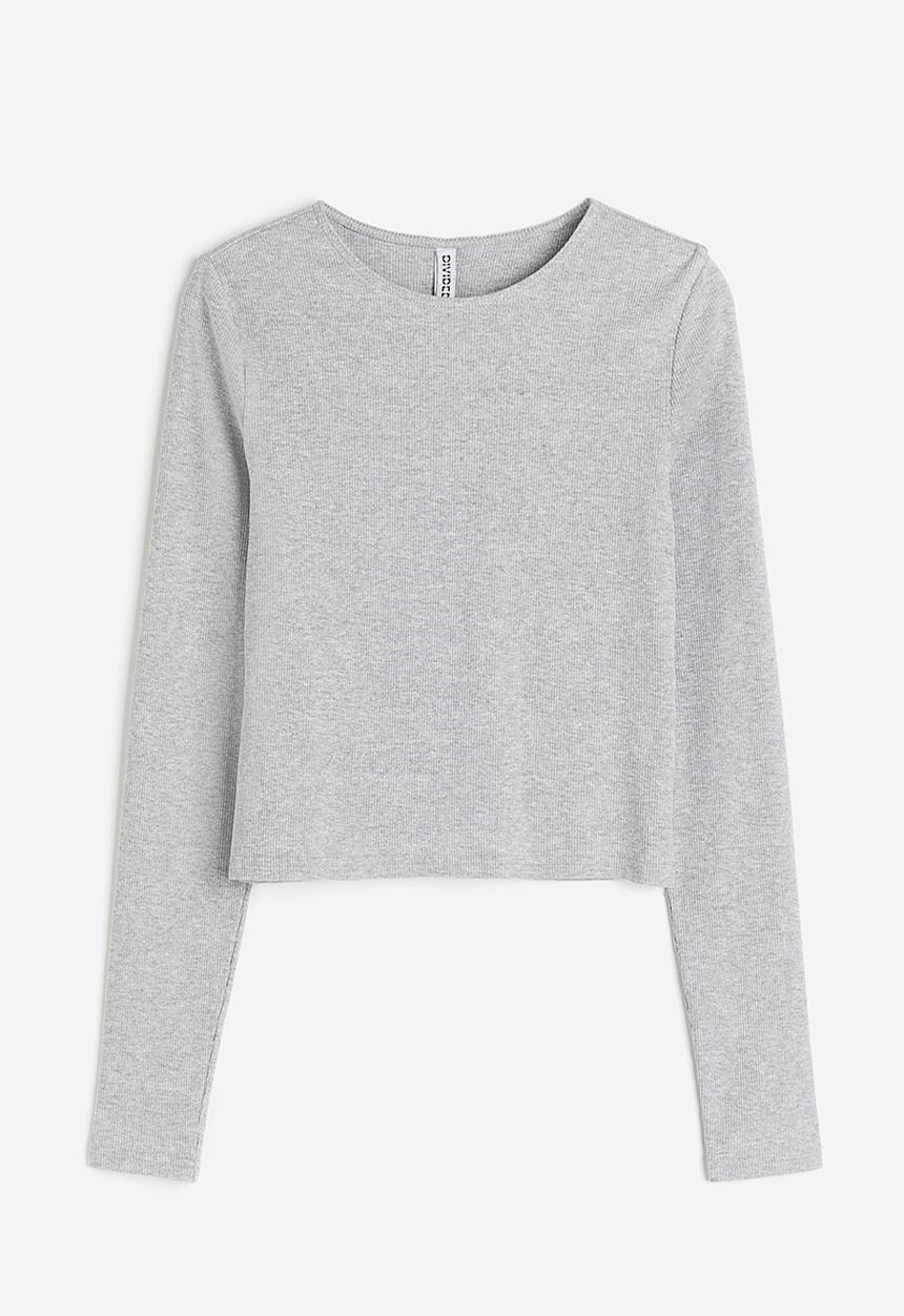 H&M - Ribbed top - grey