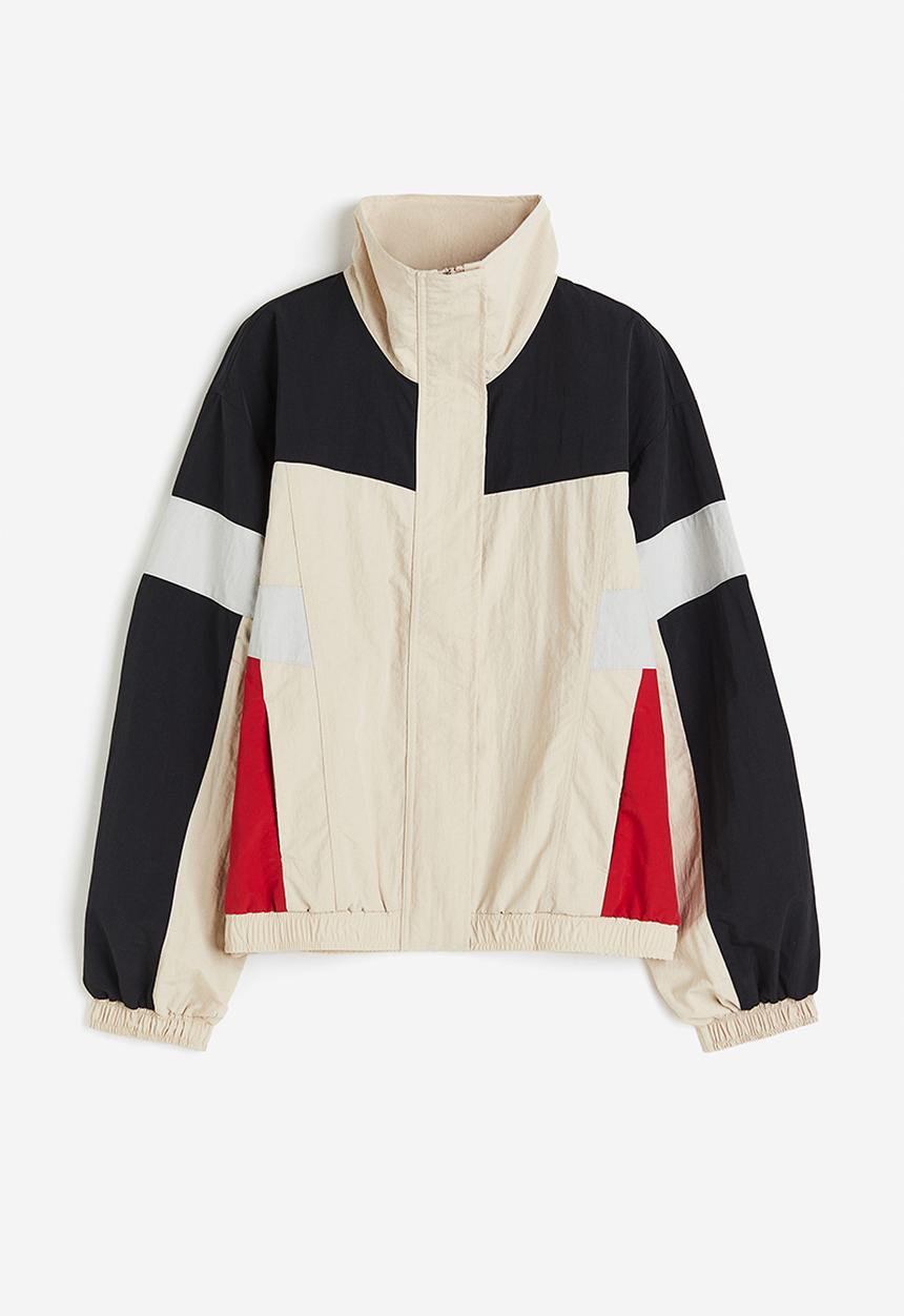 H&M - Nylon windbreaker - light beige block-coloured