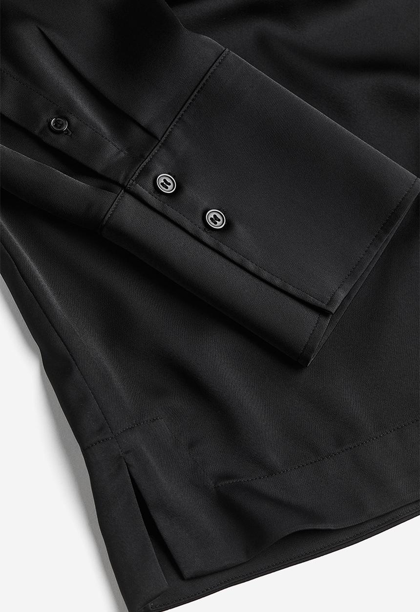 H&M - Tie-detail satin dress - black