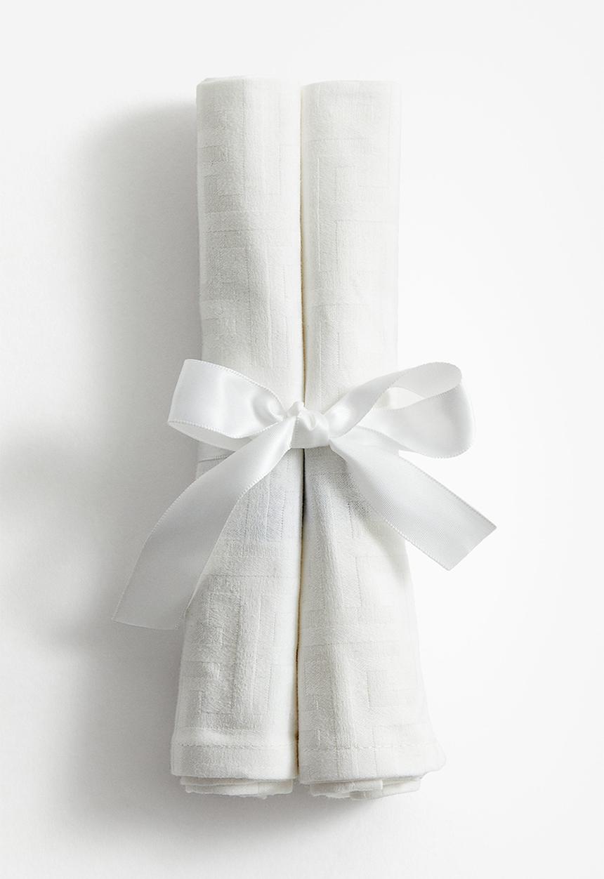 H&M - 2-pack jacquard-weave napkins - white