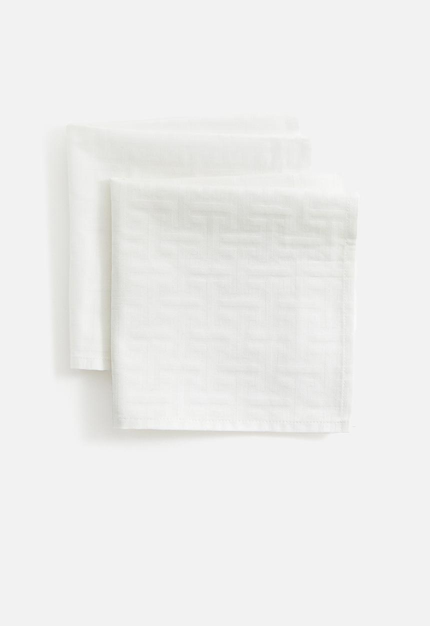H&M - 2-pack jacquard-weave napkins - white