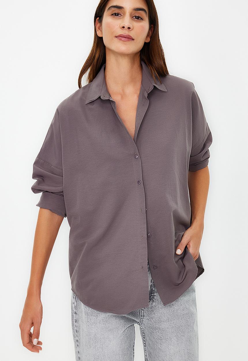 Trendyol - Metallic print knitted blouse - anthracite