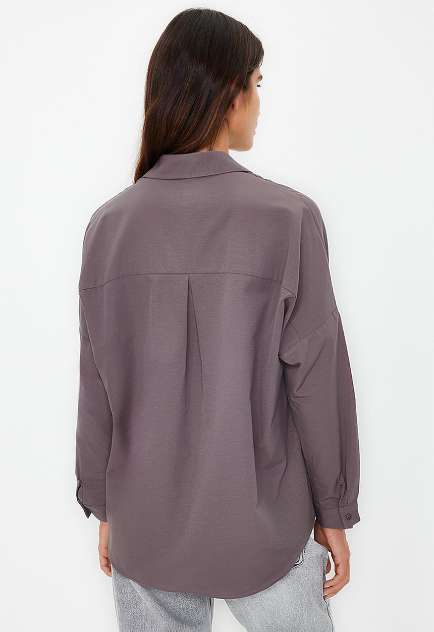 Trendyol - Metallic print knitted blouse - anthracite