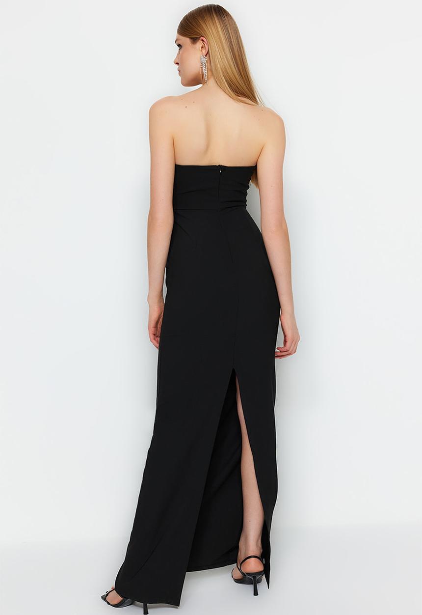 Trendyol - Lined woven dress - black and white