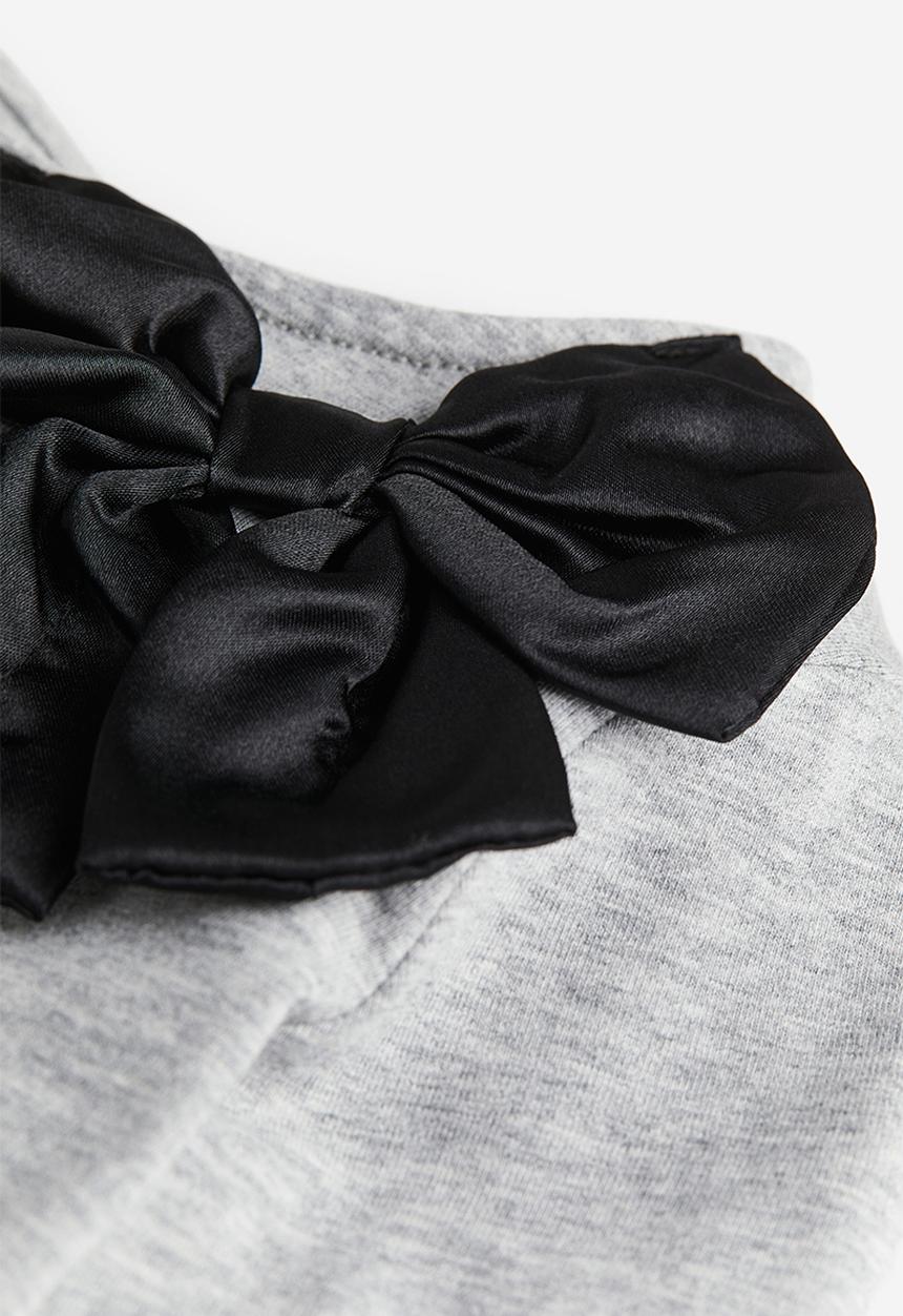 H&M - Appliquéd jersey top - grey