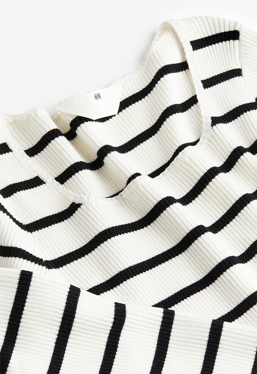 H&M - Rib-knit jumper - white & stripe 