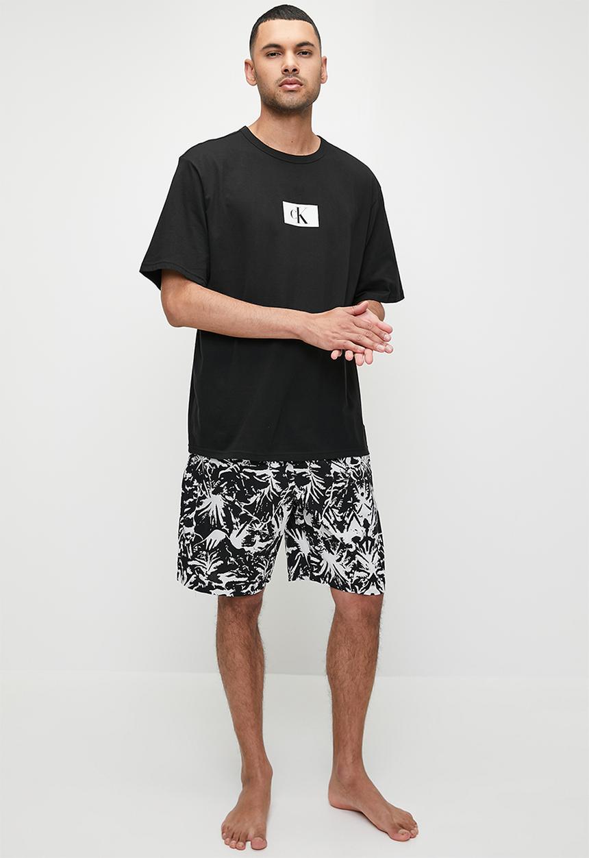 Calvin Klein - Short sleeve short set - black & White