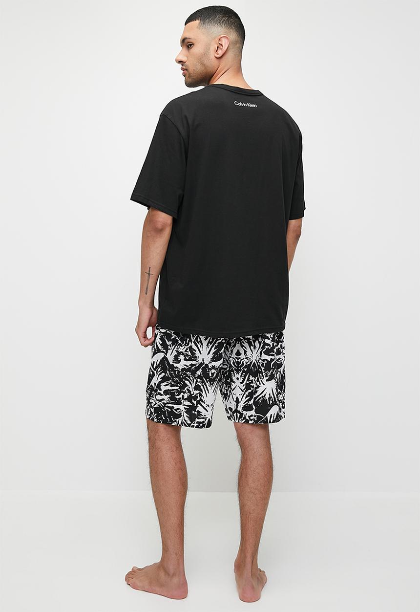Calvin Klein - Short sleeve short set - black & White