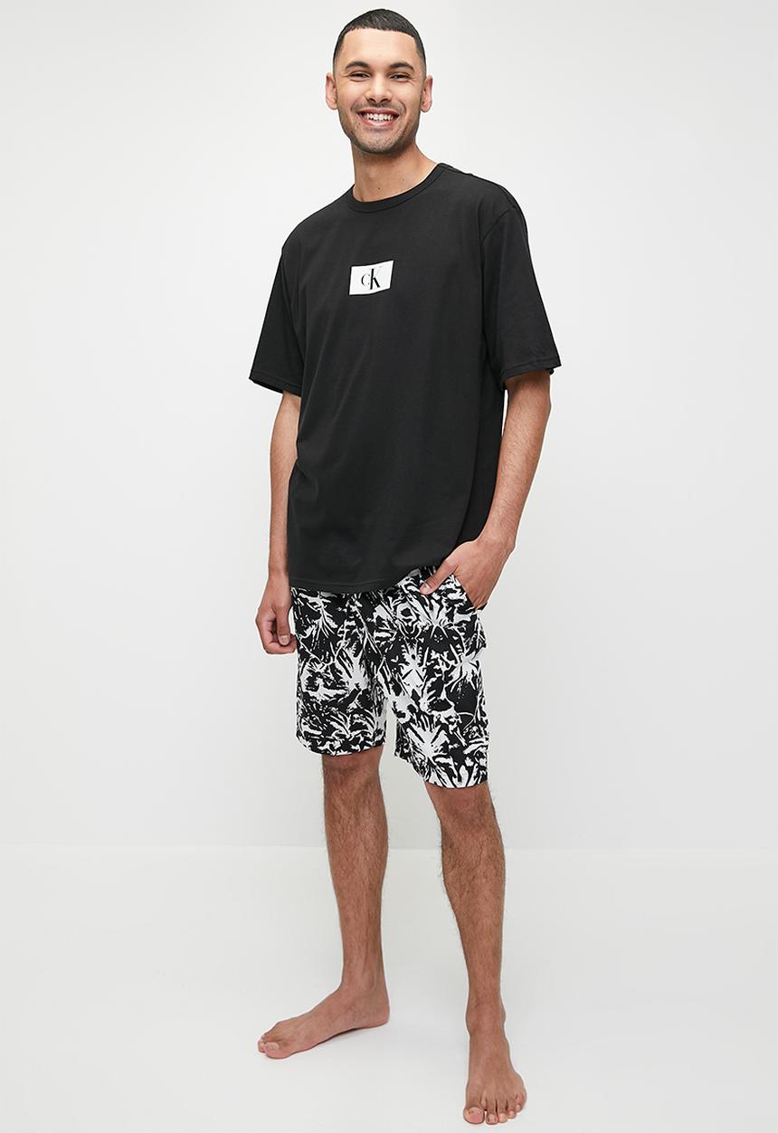 Calvin Klein - Short sleeve short set - black & White