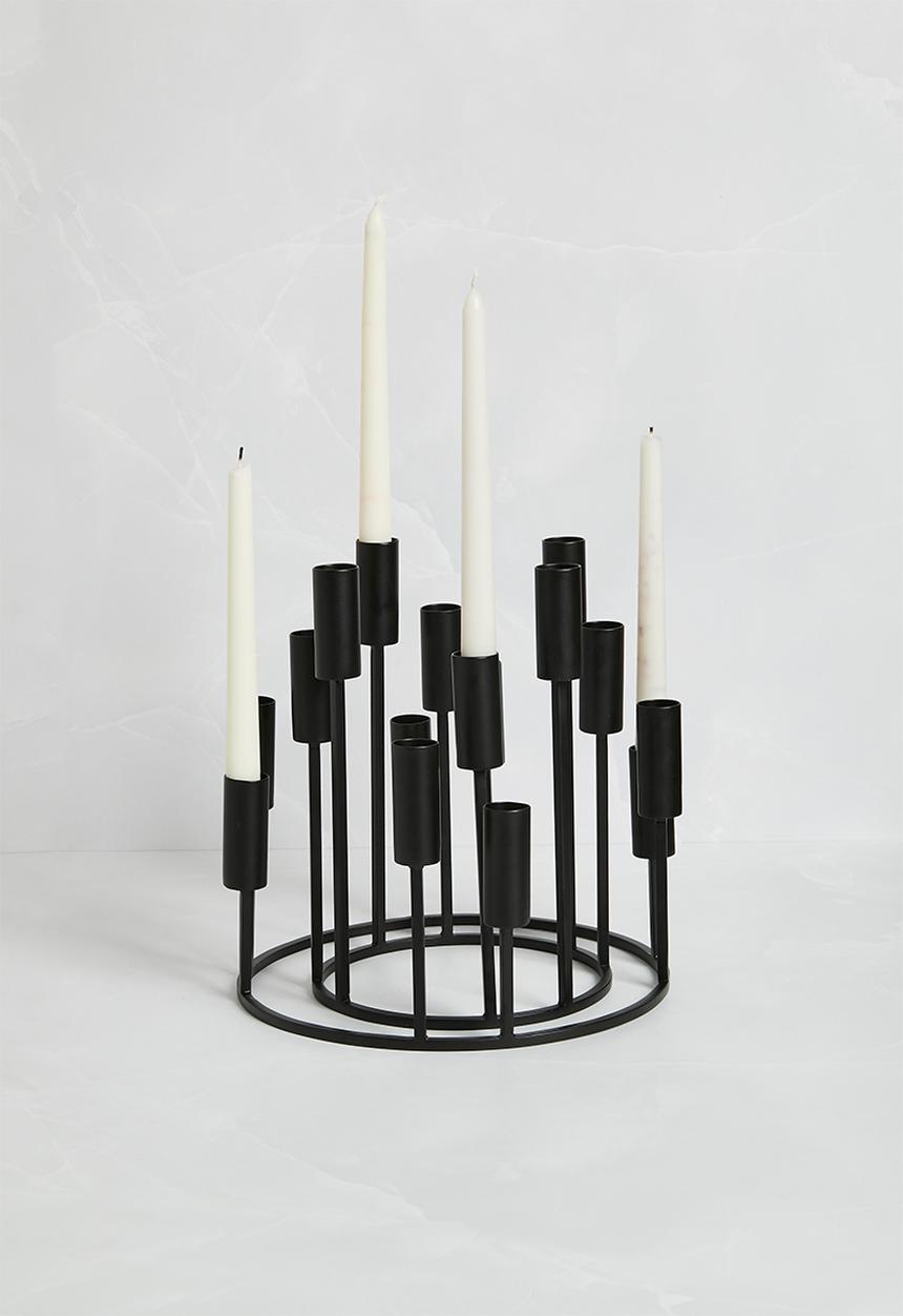 Sixth Floor - Candle Holder Set of 2 - Black
