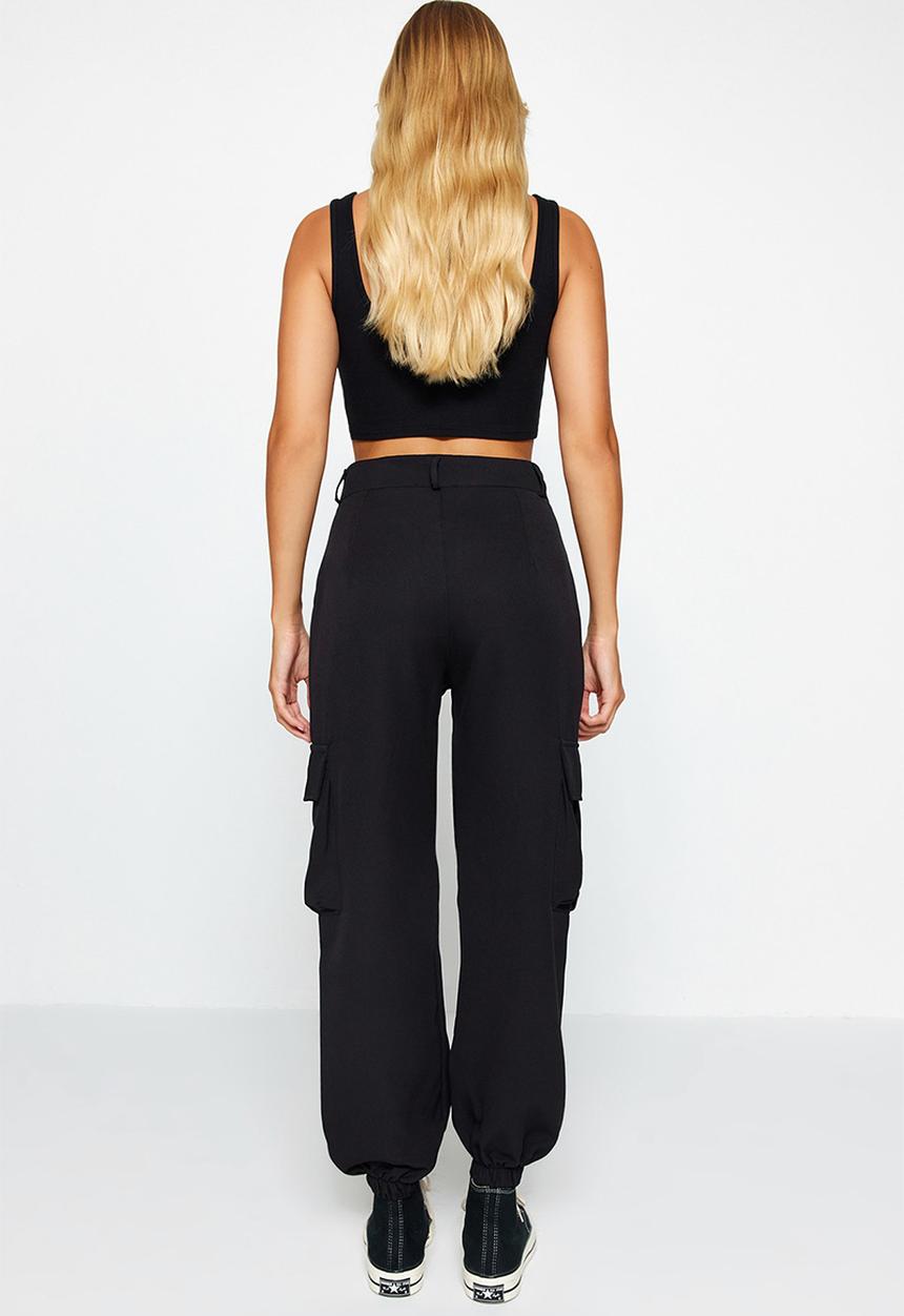 Trendyol - Woven Cargo Trousers With Pocket - Schwarz