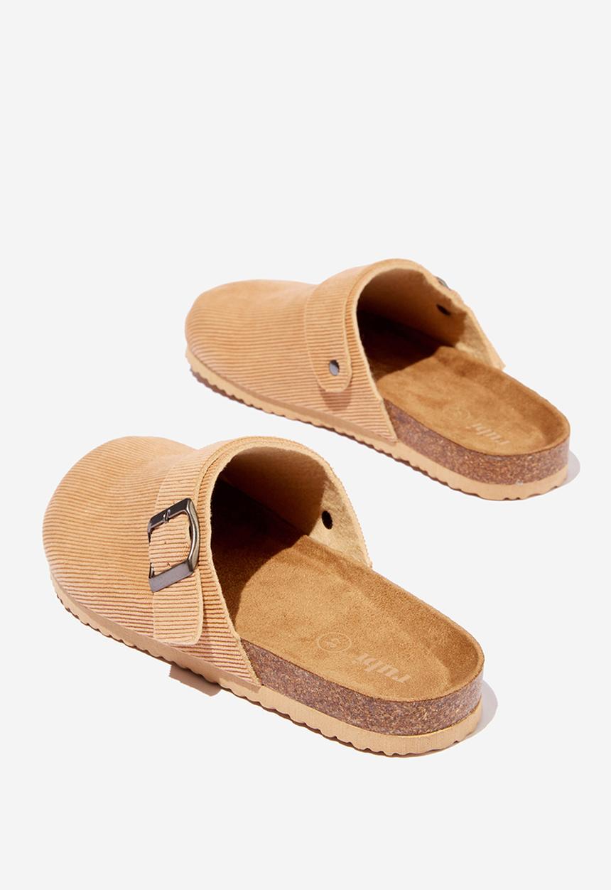 Cotton On - Rex buckle mule - camel cord