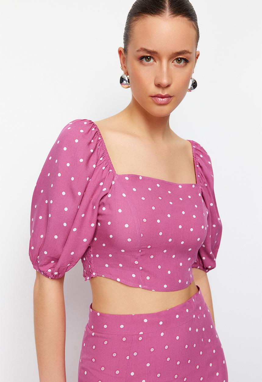 Trendyol - Slit midi woven two piece set - pink