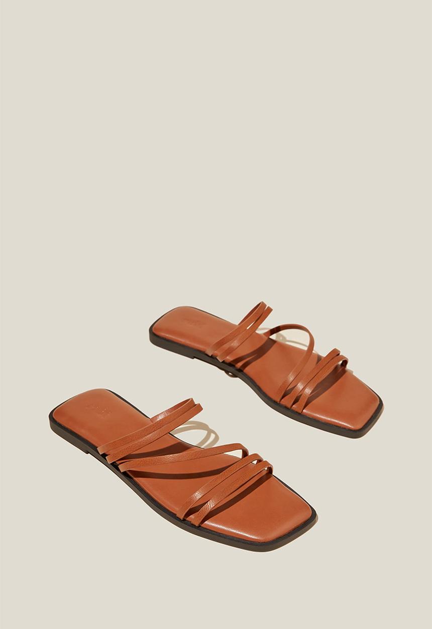 Cotton On - Shelly strappy slide - tan smooth