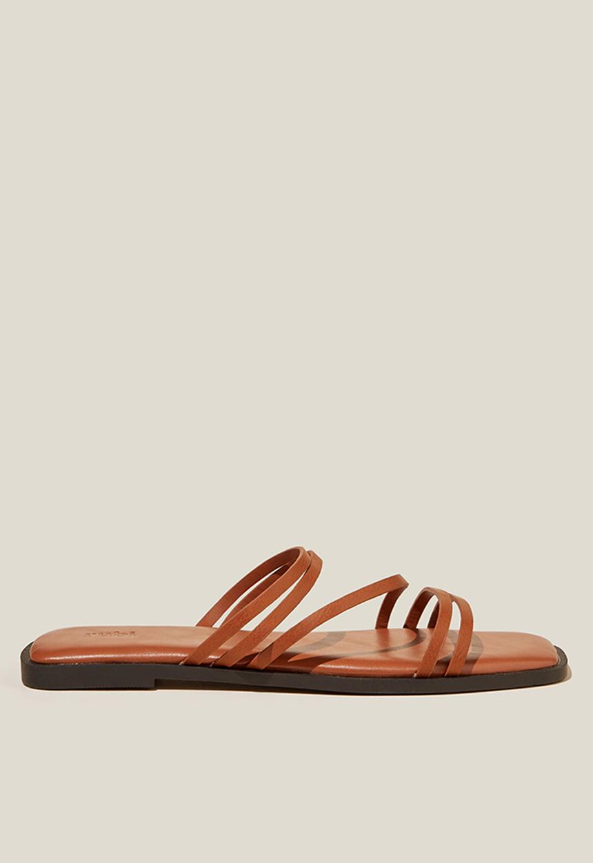 Cotton On - Shelly strappy slide - tan smooth