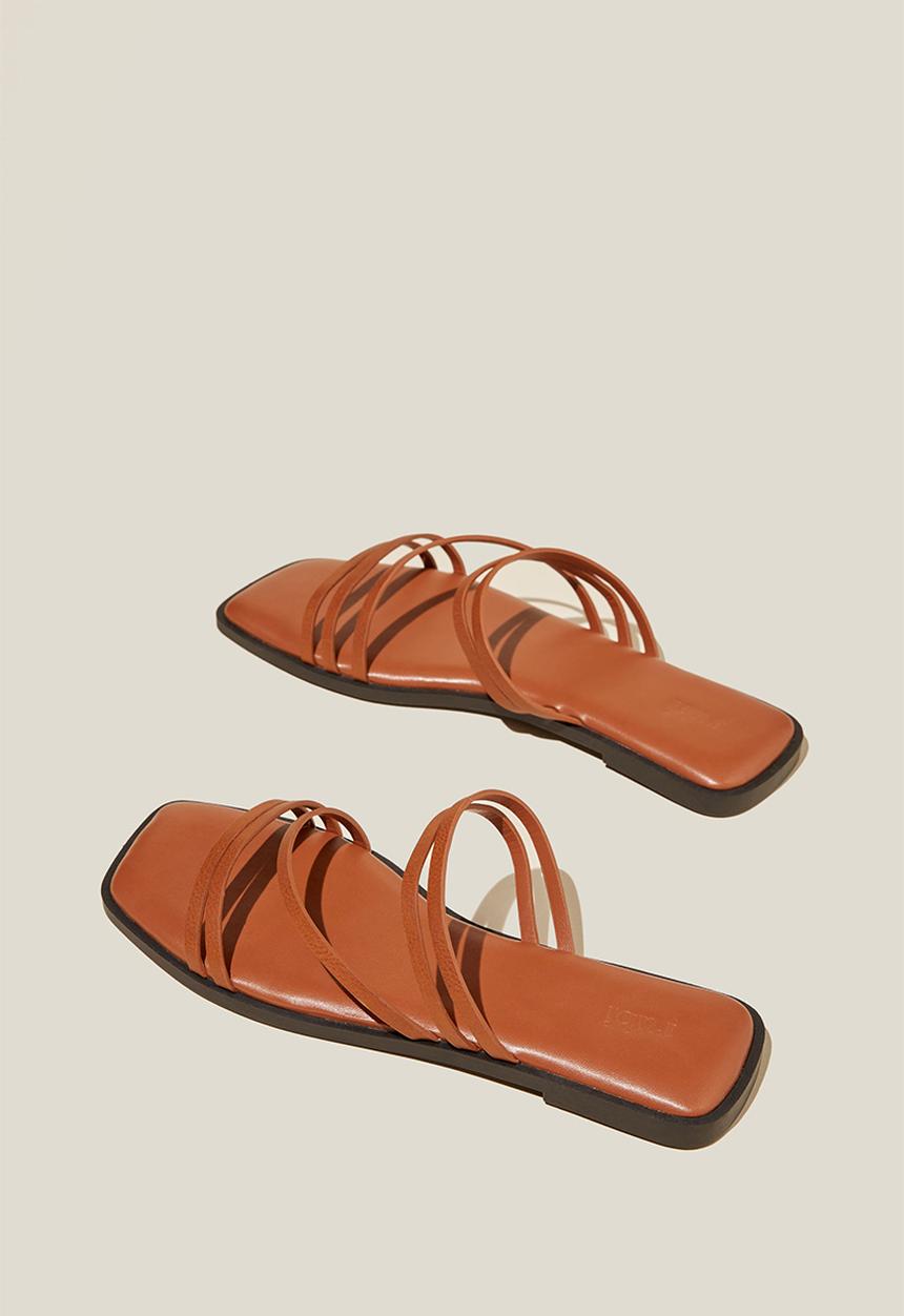 Cotton On - Shelly strappy slide - tan smooth