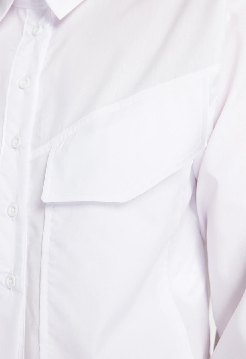 Trendyol - Big pocket oversize woven shirt - ecru
