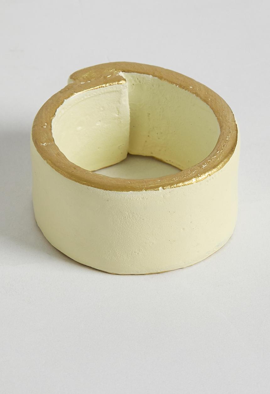 Sixth Floor - Glazed Napkin Rings Set Of 4 - Ivory