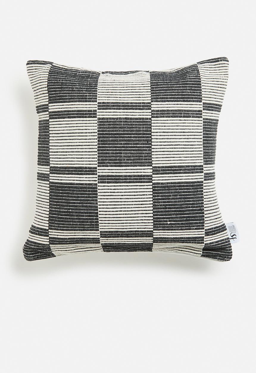 Sixth Floor - Gemma Cotton Woven Cushion Cover - Black & White
