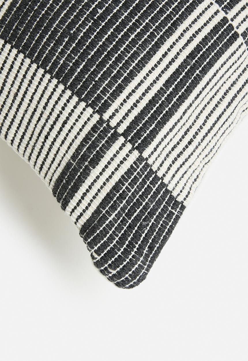 Sixth Floor - Gemma Cotton Woven Cushion Cover - Black & White