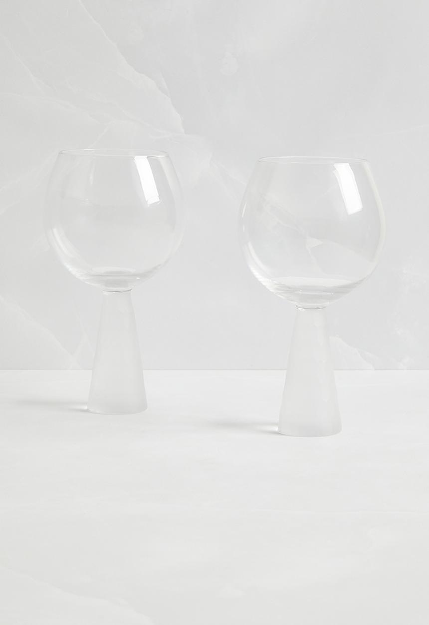 Jenna Clifford - Gin glass with etched stem set of 2 - clear