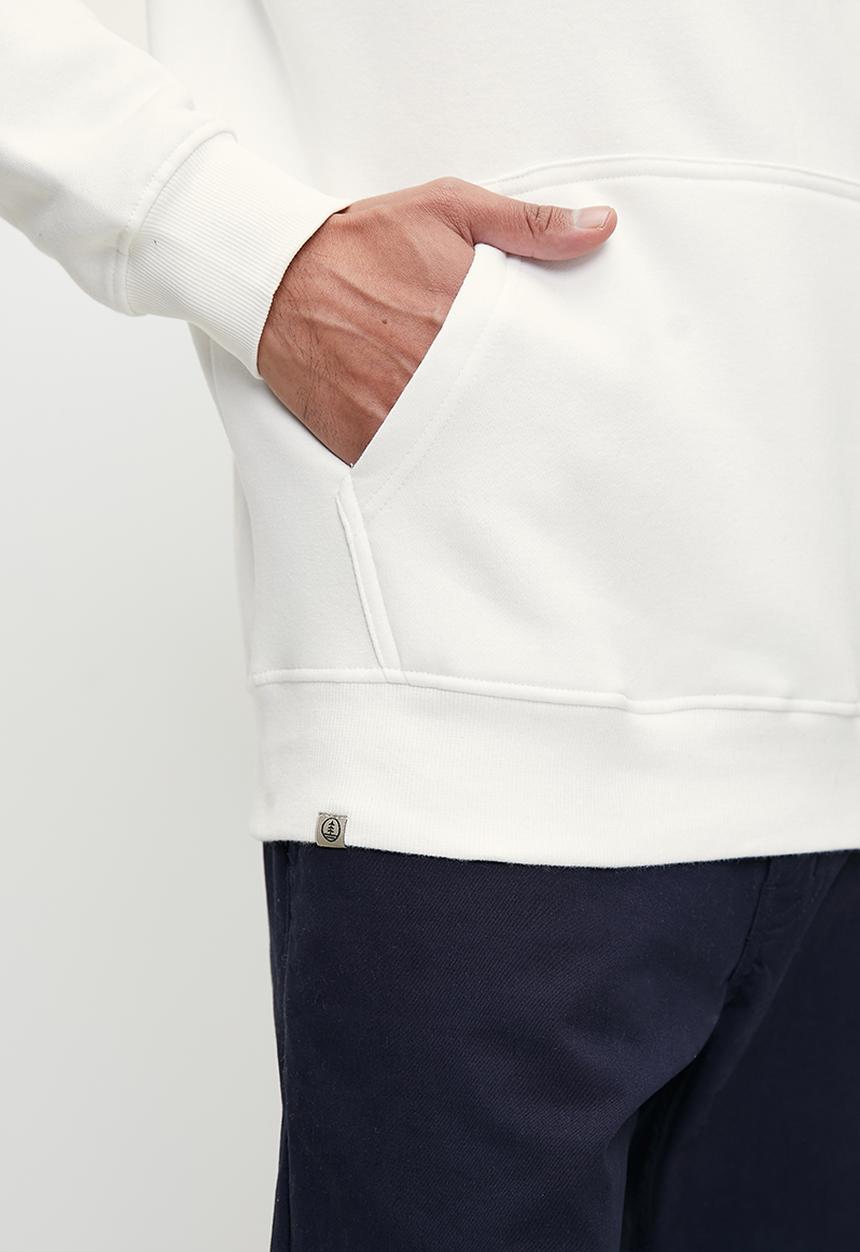 Lark & Crosse - L&C Printed Hoodie Neck Top - Ecru