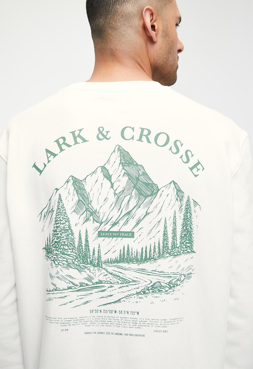 Lark & Crosse - L&C Printed Crew Neck Top - Ecru