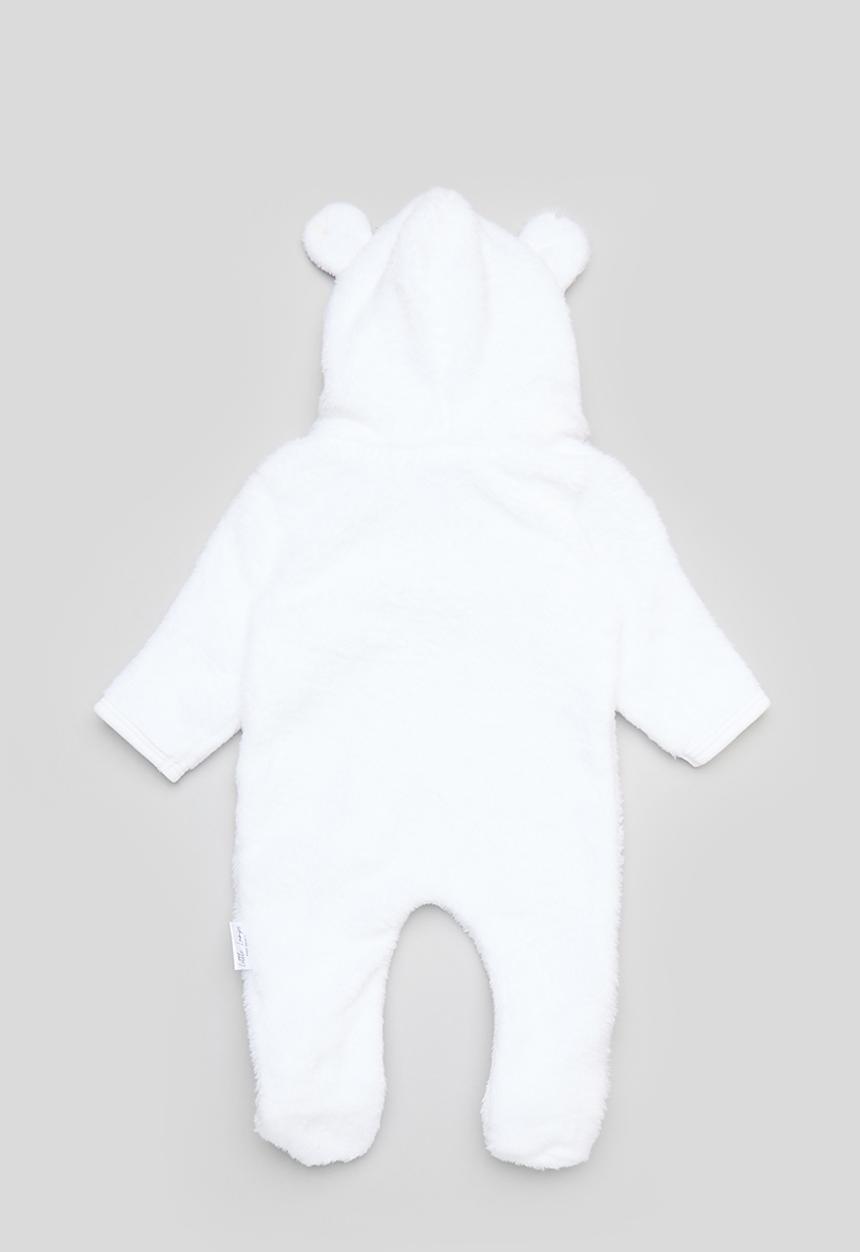 Little Lumps - Fleece zip babygrow - white