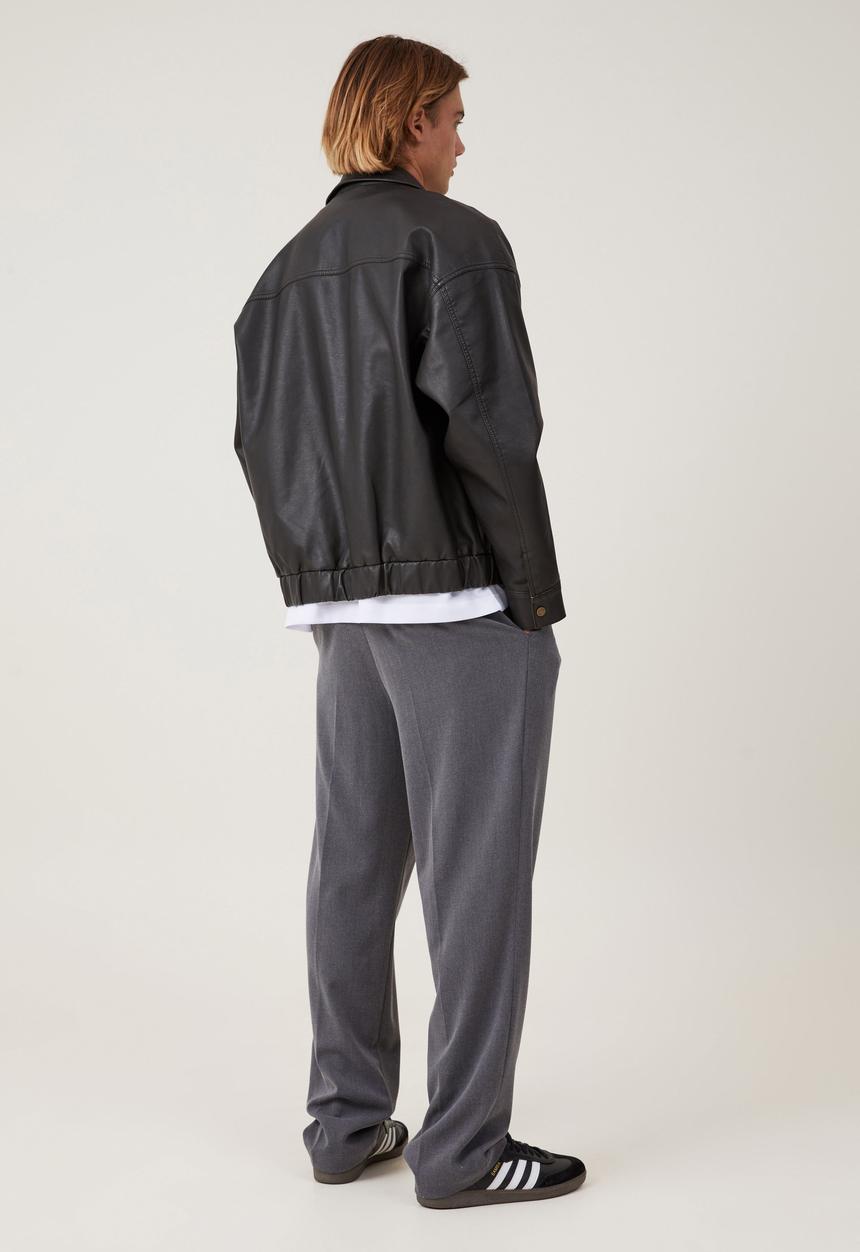Cotton On - Relaxed Pleated Pant - Charcoal