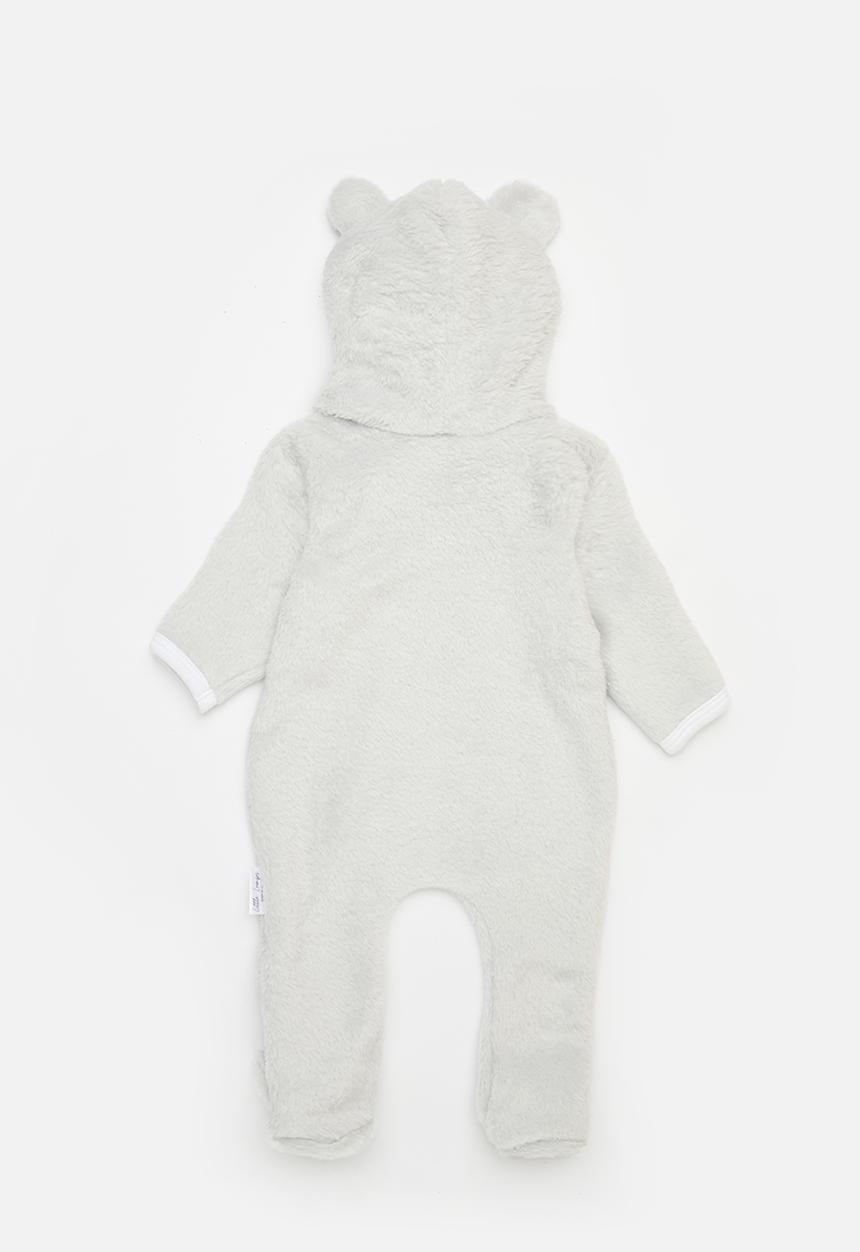 Little Lumps - Fleece zip babygrow - grey