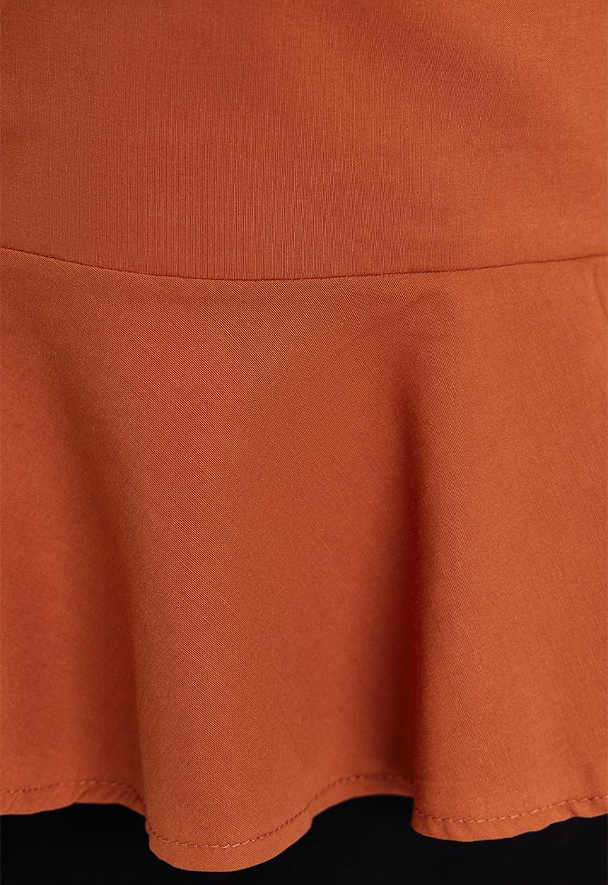 Trendyol - Flounce Woven Blouse - Brown