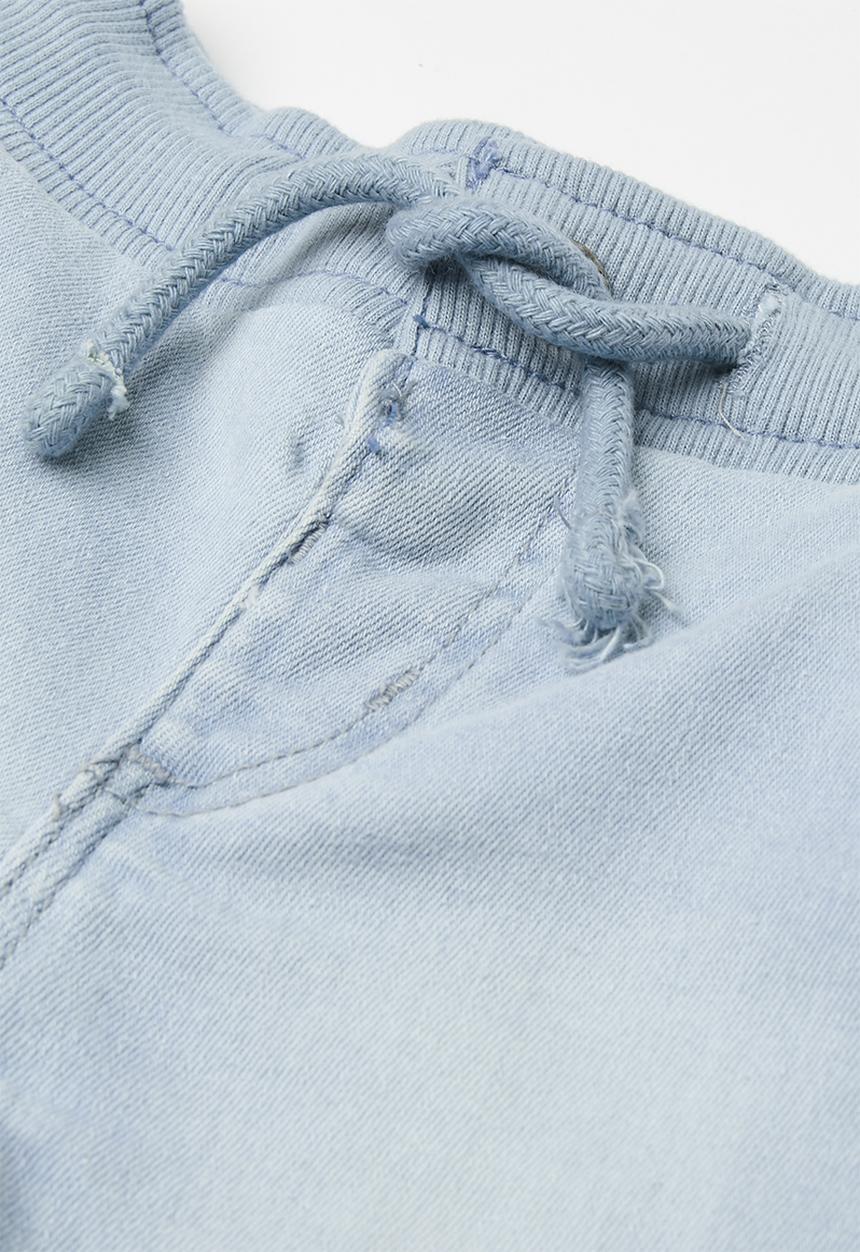 MINOTI - Knitted denim ribbed waist short - light denim