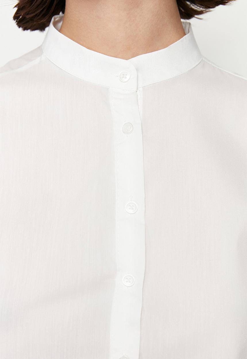 Trendyol - Layered cotton shirt - ecru