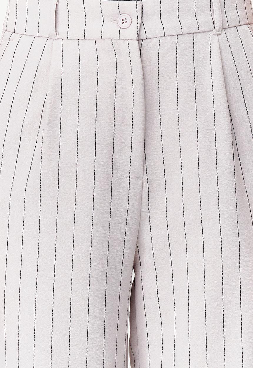 Trendyol - High waist wide leg striped woven trousers - grey