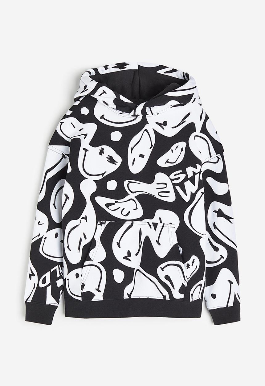 H&M - Motif-detail hoodie - black