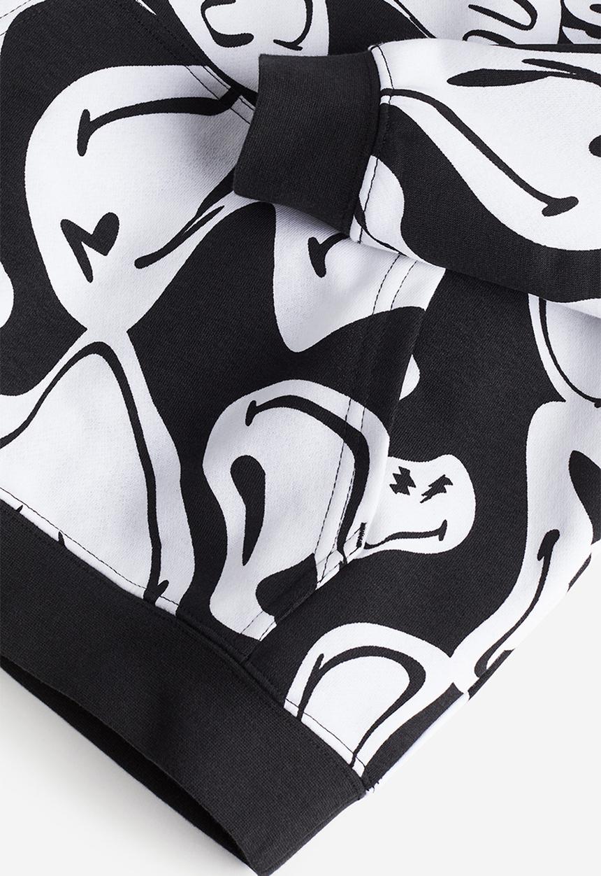 H&M - Motif-detail hoodie - black