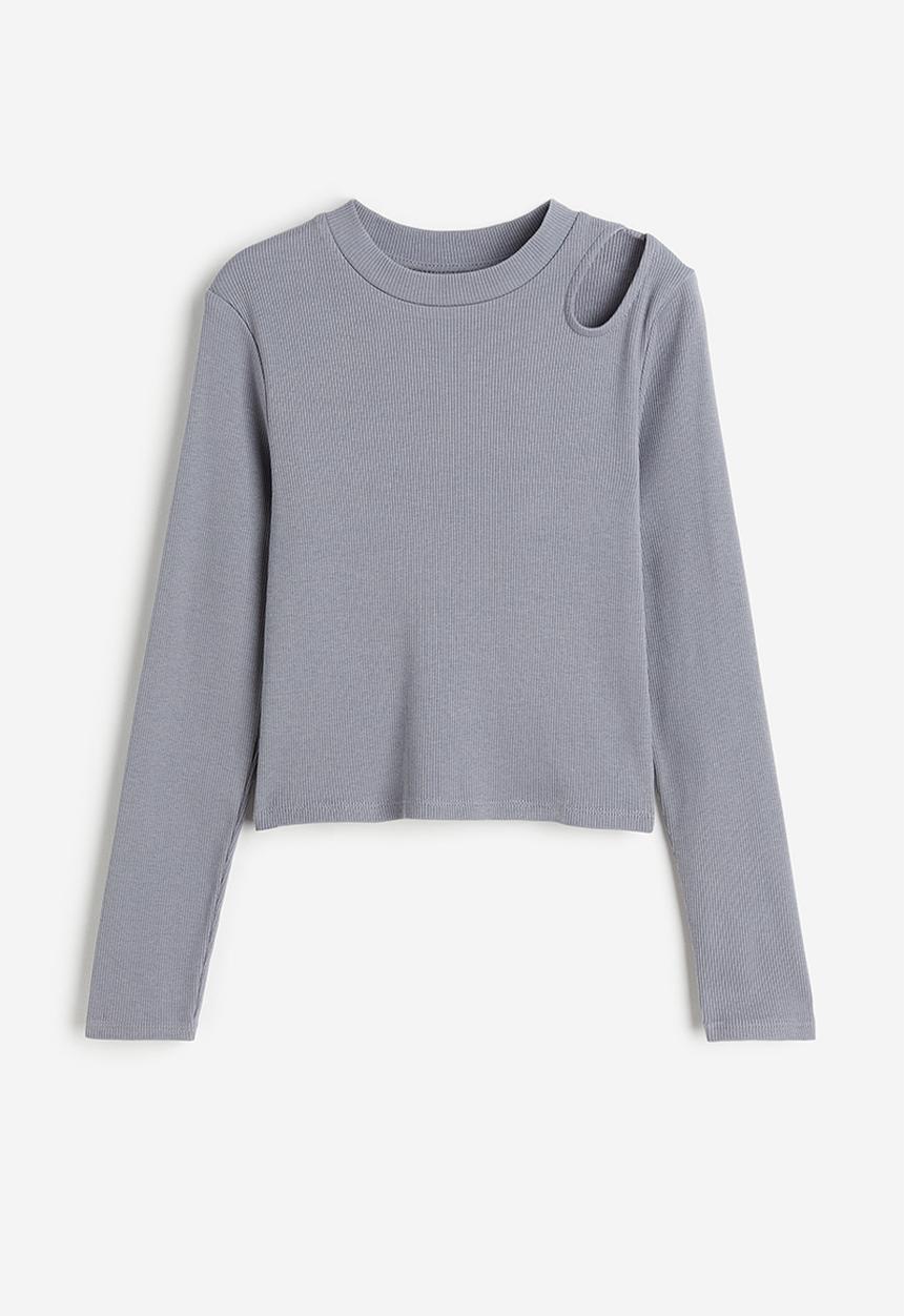 H&M - Long-sleeved jersey top - grey