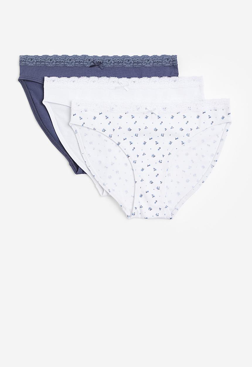 H&M - 3-Pack cotton briefs - blue & white