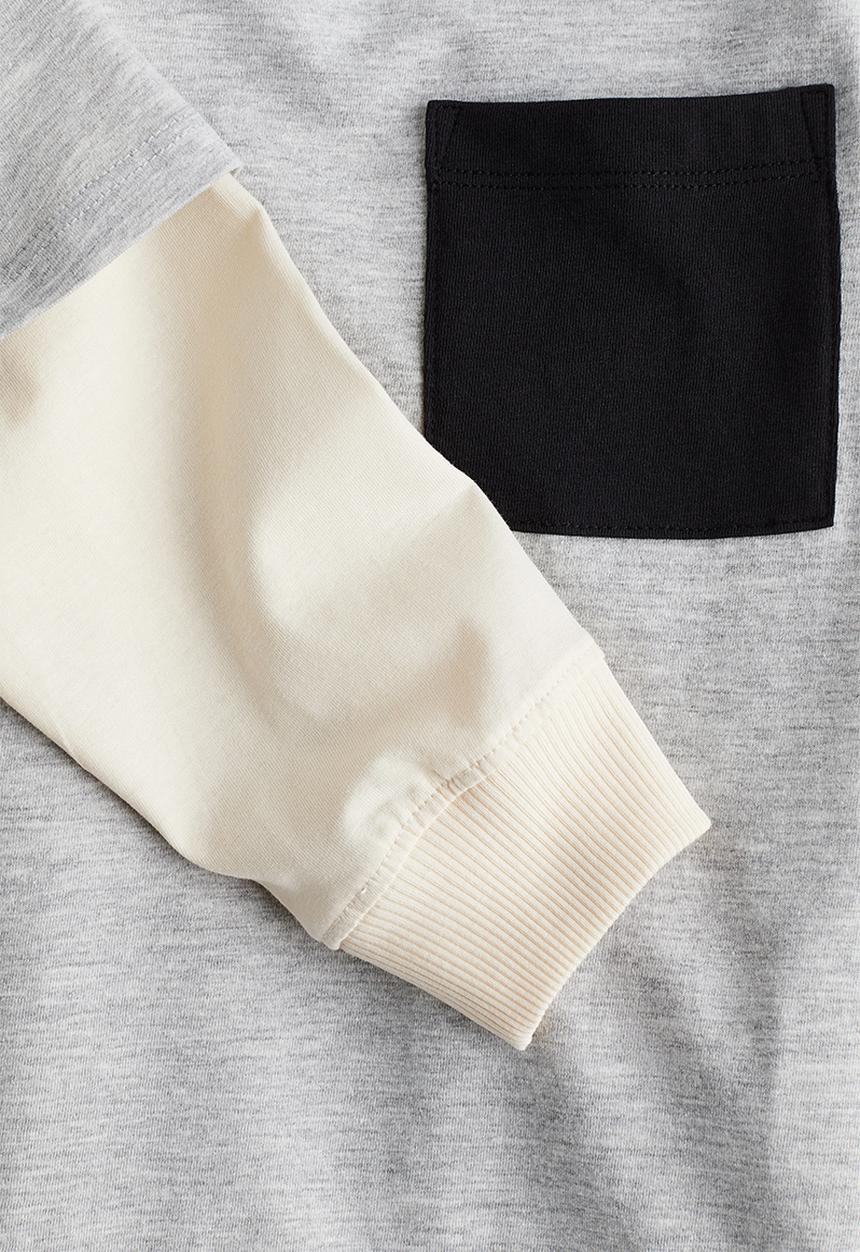 H&M - Long-sleeved pocket-detail t-shirt - grey