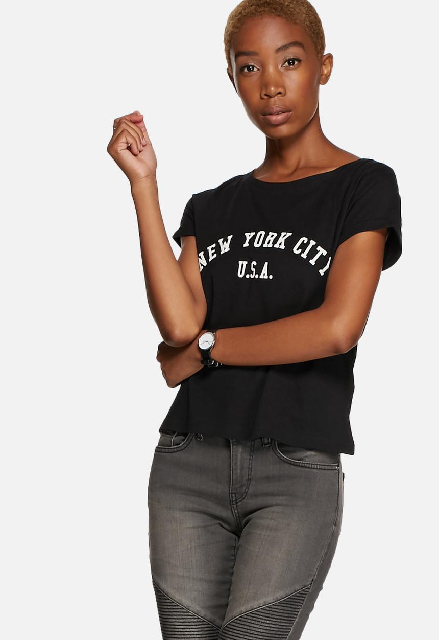 Jacqueline de Yong - Katie Cropped Print Tee