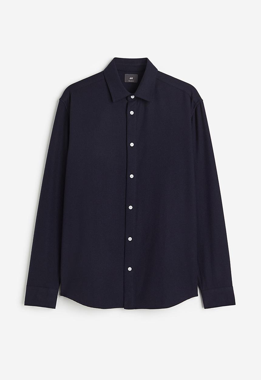 H&M - Regular fit flannel shirt - blue