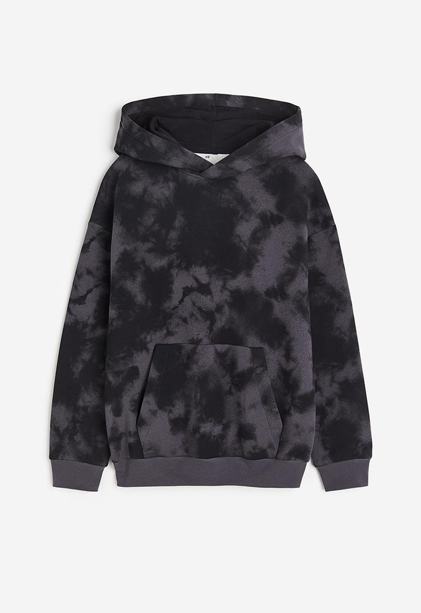 H&M - Patterned hoodie - black