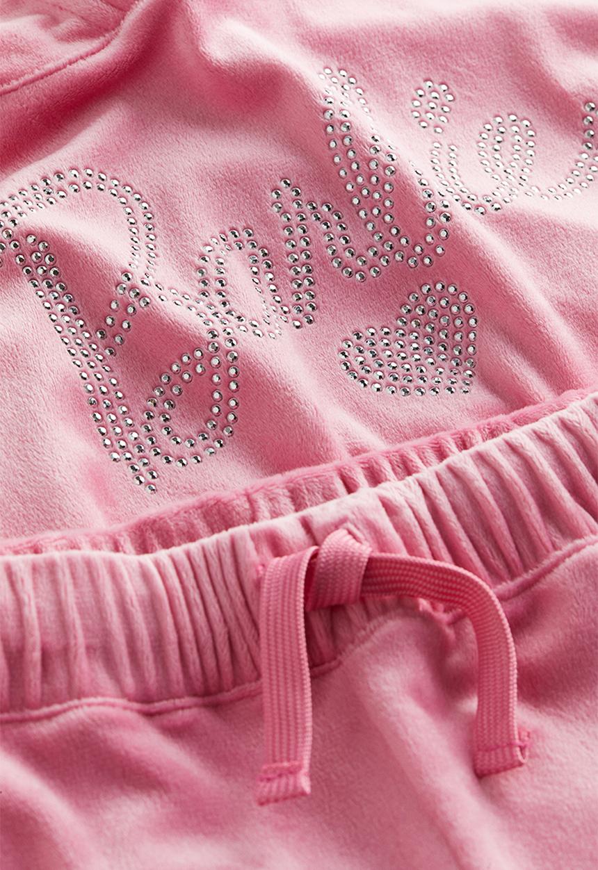 H&M - 2-Piece velour set - pink