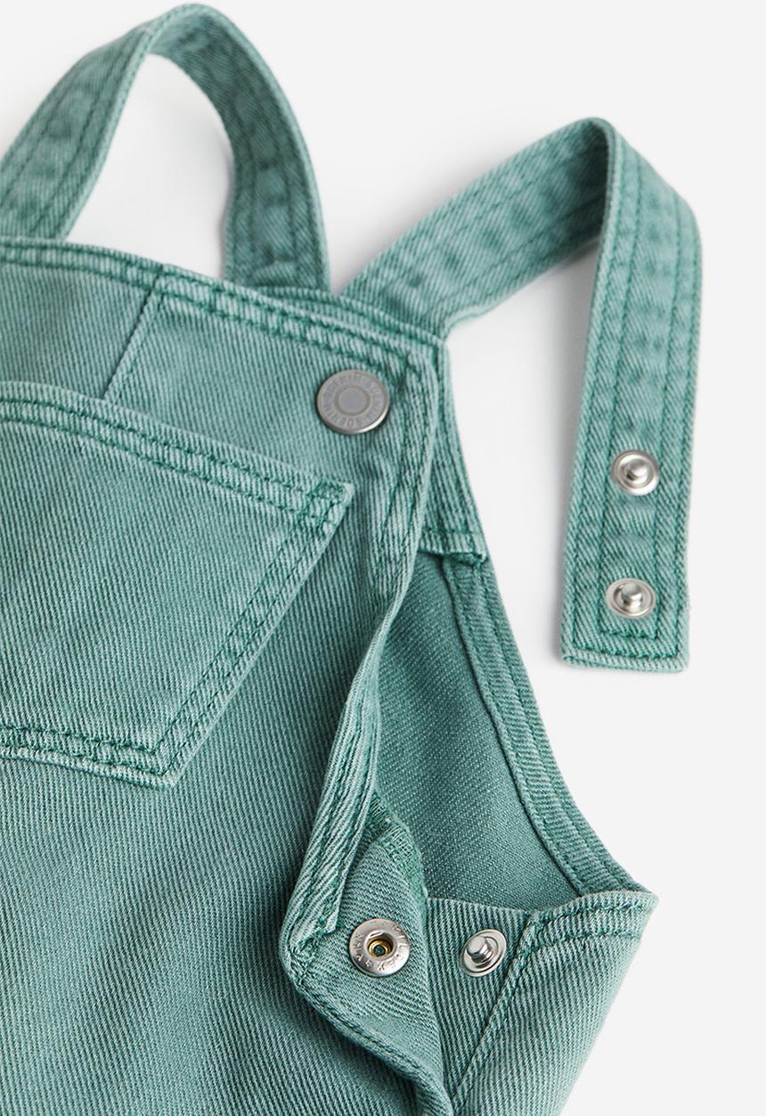 H&M - 2-Piece top and dungaree set - green & white