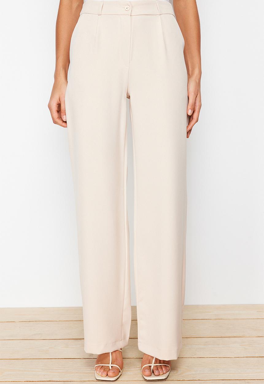Trendyol - High waist pleated trousers - stone