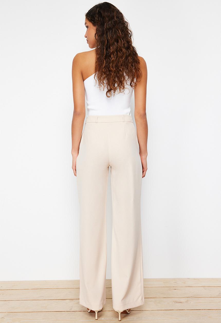 Trendyol - High waist pleated trousers - stone