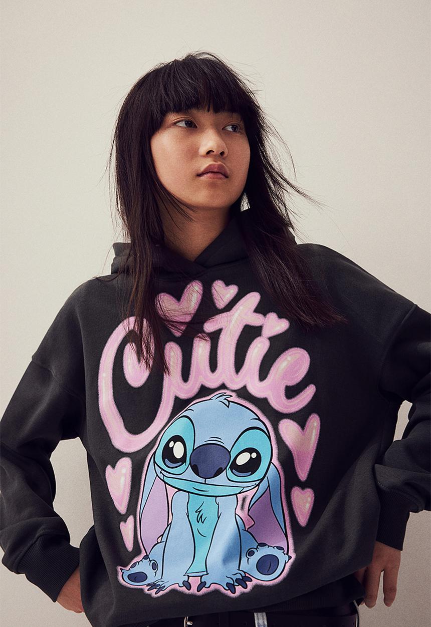 H&M - Oversized printed hoodie - grey