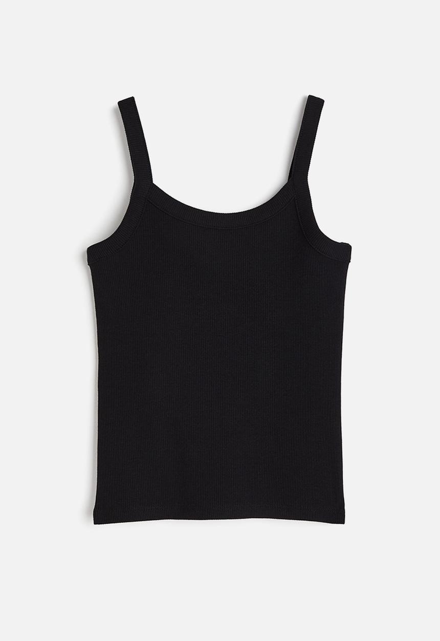 H&M - Ribbed strappy top - black