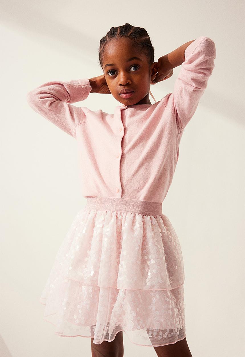 H&M - Sequined tulle skirt - pink