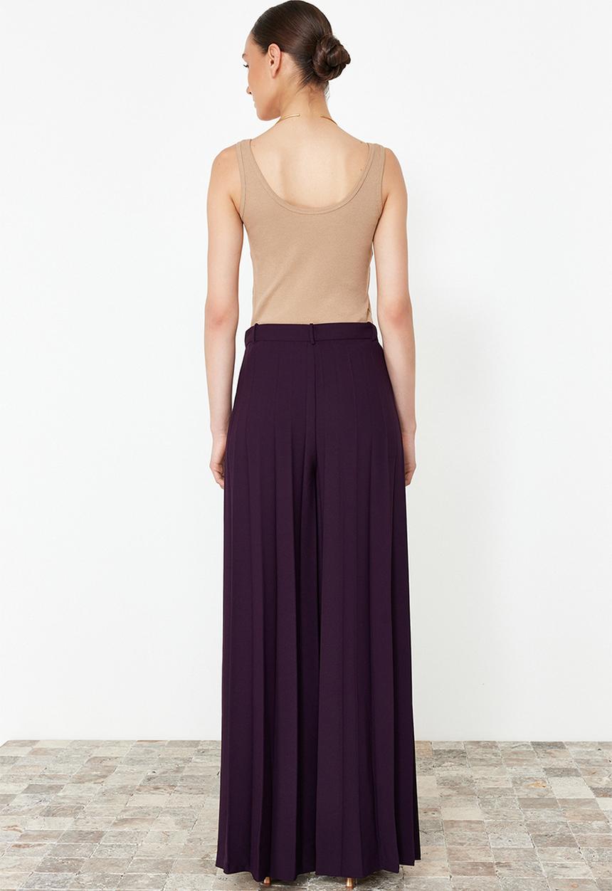 Trendyol - Wide leg pleated trousers - purple
